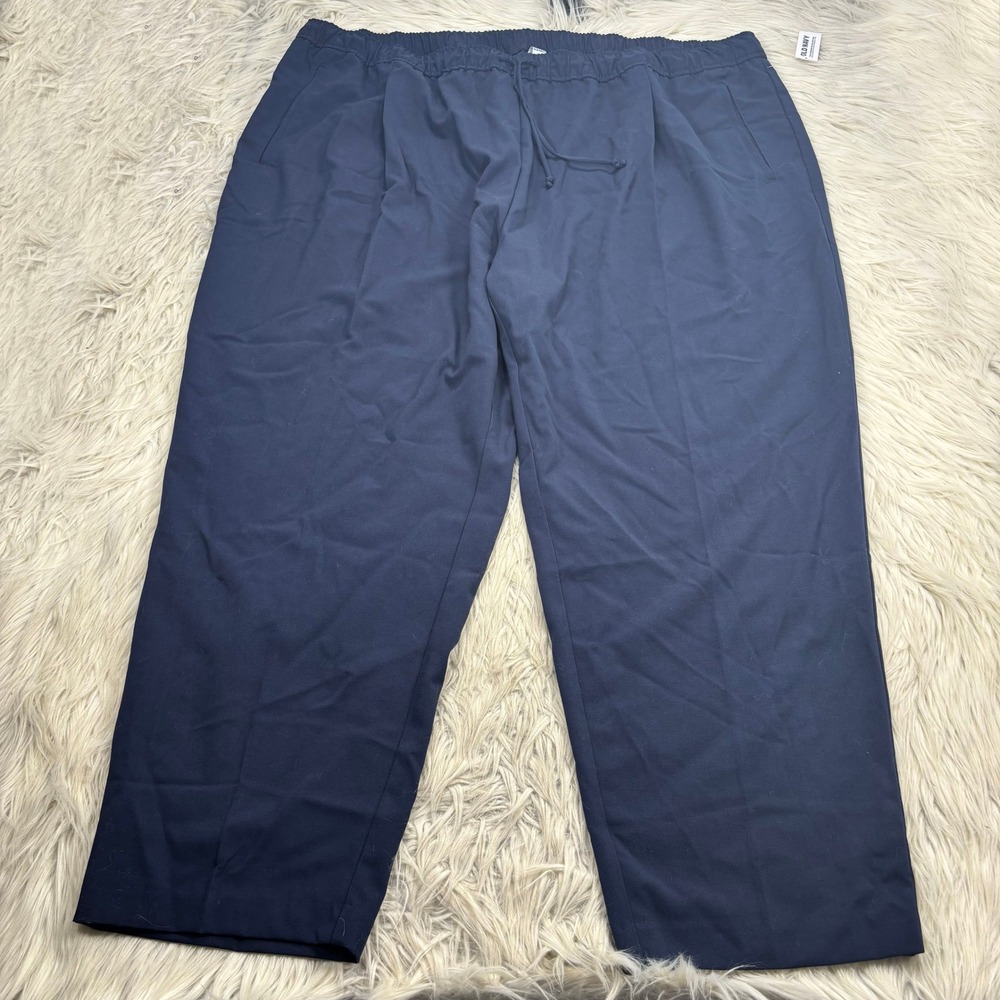 NWT Old‎ Navy Women's 3X Navy Bill Straight Pull on Pants Comfort Waist Minimal
